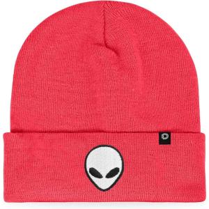 imageDALIX Alien Embroidered Beanie Hat Knit Cap Cold Weather MensNeon Pink