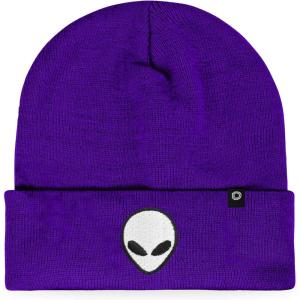 imageDALIX Alien Embroidered Beanie Hat Knit Cap Cold Weather MensPurple