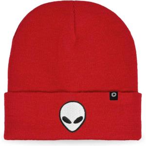 imageDALIX Alien Embroidered Beanie Hat Knit Cap Cold Weather MensRed