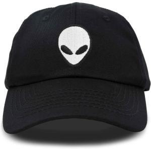 imageDALIX Alien Head Baseball Cap Mens and Womens HatBlack White