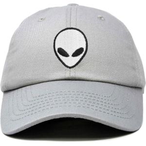 imageDALIX Alien Head Baseball Cap Mens and Womens HatGray