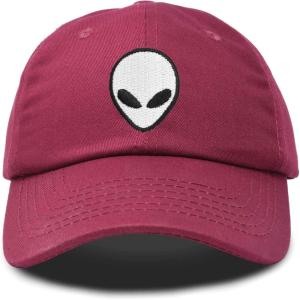 imageDALIX Alien Head Baseball Cap Mens and Womens HatMaroon
