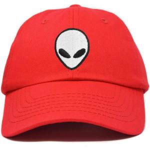 imageDALIX Alien Head Baseball Cap Mens and Womens HatRed