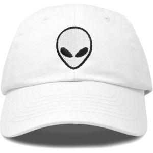imageDALIX Alien Head Baseball Cap Mens and Womens HatWhite