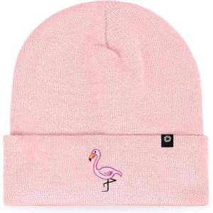 imageDALIX Embroidered Flamingo Beanie Cap Cuffed Knit Hat WomenPink