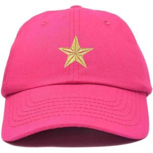 imageDALIX Gold Star Embroidered Dad Cap Cotton Baseball Hat WomenHot Pink