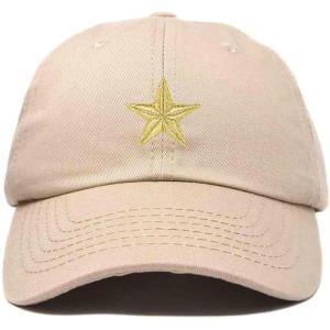 imageDALIX Gold Star Embroidered Dad Cap Cotton Baseball Hat WomenKhaki