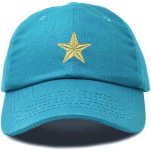 imageDALIX Gold Star Embroidered Dad Cap Cotton Baseball Hat WomenTeal