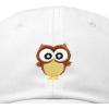 imageDALIX Cute Owl Embroidered Dad Cap Cotton Baseball Hat WomenWhite