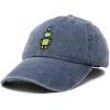 imageDALIX Robot Embroidered Glow in The Dark Hat Dad Hat Cotton Baseball CapWashed Navy Blue