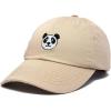 imagePanda Face On A Hat Mens Womens Embroidered Baseball CapKhaki