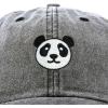 imagePanda Face On A Hat Mens Womens Embroidered Baseball CapWashed Black
