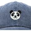 imagePanda Face On A Hat Mens Womens Embroidered Baseball CapWashed Navy Blue