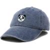 imagePanda Face On A Hat Mens Womens Embroidered Baseball CapWashed Navy Blue