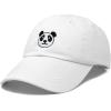 imagePanda Face On A Hat Mens Womens Embroidered Baseball CapWhite