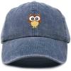imageDALIX Cute Owl Embroidered Dad Cap Cotton Baseball Hat WomenWashed Navy