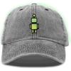 imageDALIX Robot Embroidered Glow in The Dark Hat Dad Hat Cotton Baseball CapWashed Black