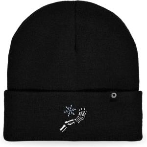 imageDALIX Chill Touch Embroidered Skeleton Winter Beanie Hat Knit Cap Cold Weather MensBlack