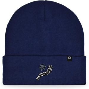 imageDALIX Chill Touch Embroidered Skeleton Winter Beanie Hat Knit Cap Cold Weather MensNavy Blue