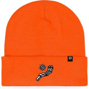 imageDALIX Chill Touch Embroidered Skeleton Winter Beanie Hat Knit Cap Cold Weather MensNeon Orange