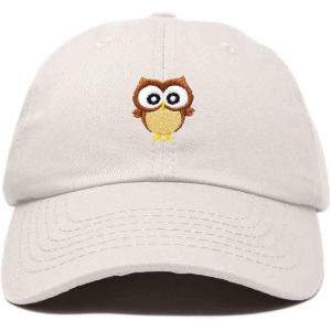 imageDALIX Cute Owl Embroidered Dad Cap Cotton Baseball Hat WomenBeige