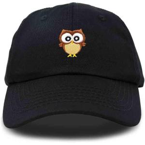 imageDALIX Cute Owl Embroidered Dad Cap Cotton Baseball Hat WomenBlack