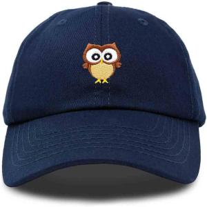 imageDALIX Cute Owl Embroidered Dad Cap Cotton Baseball Hat WomenNavy Blue