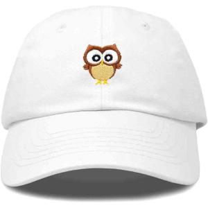 imageDALIX Cute Owl Embroidered Dad Cap Cotton Baseball Hat WomenWhite