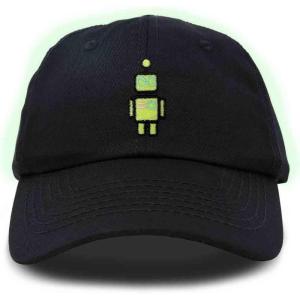 imageDALIX Robot Embroidered Glow in The Dark Hat Dad Hat Cotton Baseball CapBlack