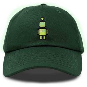 imageDALIX Robot Embroidered Glow in The Dark Hat Dad Hat Cotton Baseball CapDark Green