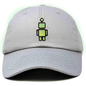 imageDALIX Robot Embroidered Glow in The Dark Hat Dad Hat Cotton Baseball CapGray