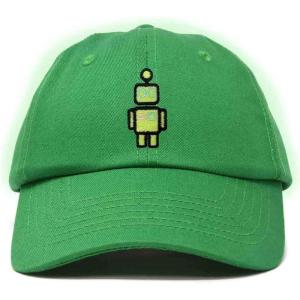 imageDALIX Robot Embroidered Glow in The Dark Hat Dad Hat Cotton Baseball CapKelly Green
