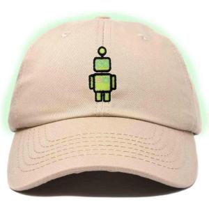 imageDALIX Robot Embroidered Glow in The Dark Hat Dad Hat Cotton Baseball CapKhaki