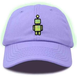 imageDALIX Robot Embroidered Glow in The Dark Hat Dad Hat Cotton Baseball CapLavender