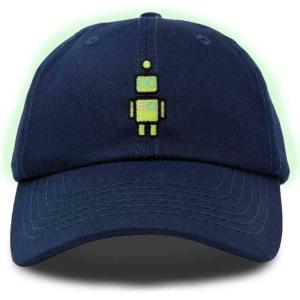 imageDALIX Robot Embroidered Glow in The Dark Hat Dad Hat Cotton Baseball CapNavy Blue