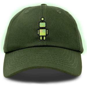 imageDALIX Robot Embroidered Glow in The Dark Hat Dad Hat Cotton Baseball CapOlive
