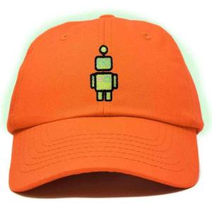 imageDALIX Robot Embroidered Glow in The Dark Hat Dad Hat Cotton Baseball CapOrange