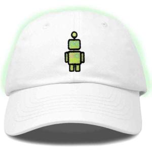 imageDALIX Robot Embroidered Glow in The Dark Hat Dad Hat Cotton Baseball CapWhite