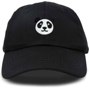 imagePanda Face On A Hat Mens Womens Embroidered Baseball CapBlack