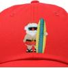 imageDALIX Christmas Surfing Santa Baseball Cap Embroidered HatRed