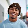 imageDALIX Embroidered Astronaut Beanie Cap Cuffed Knit Hat Men WomenBrown