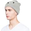imageDALIX Embroidered Astronaut Beanie Cap Cuffed Knit Hat Men WomenLight Gray