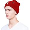 imageDALIX Embroidered Astronaut Beanie Cap Cuffed Knit Hat Men WomenRed