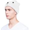 imageDALIX Embroidered Astronaut Beanie Cap Cuffed Knit Hat Men WomenWhite