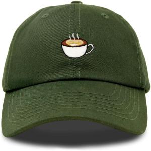 imageDALIX Cappuccino Hat Coffee Cup Womens Baseball CapOlive