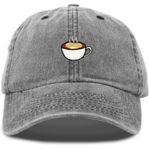 imageDALIX Cappuccino Hat Coffee Cup Womens Baseball CapWashed Black