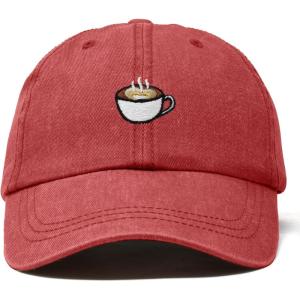 imageDALIX Cappuccino Hat Coffee Cup Womens Baseball CapWashed Red