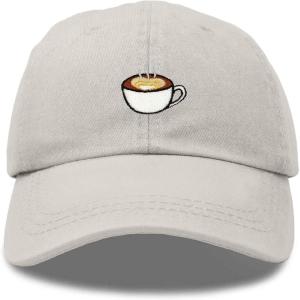 imageDALIX Cappuccino Hat Coffee Cup Womens Baseball CapWashed Stone White