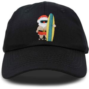 imageDALIX Christmas Surfing Santa Baseball Cap Embroidered HatBlack