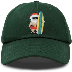 imageDALIX Christmas Surfing Santa Baseball Cap Embroidered HatDarkgreen